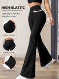 Women's Spring and Summer High-Waisted Tight-Fitting Flared Pants, Slim Leg Long Black Pants, Thin Wide Leg Pants for Slim Women