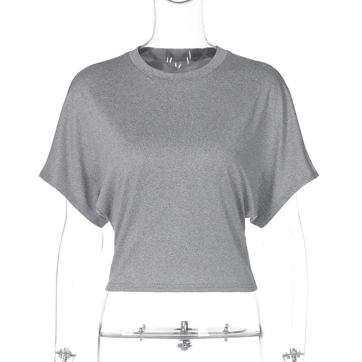 Batwing Sleeves Loose T-shirt Short Sleeve Tee Crop Top Women Summer Clothes Black White Gray Streetwear T Shirts Woman 2026 New