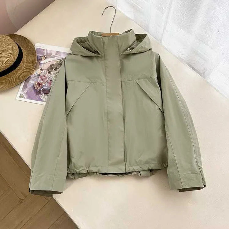 Mumaroho 2026 Autumn Winter Women Windbreaker Jacket Windproof Solid Long Sleeve Outdoor Sport Hooded Thin Coat Jacket For Women