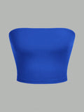 Women's Strapless Vest Sleeveless Crop Top Lady's Flat Mouthed Navel Wrapped Chest Top Party Outfit Strapless Vest Clothing