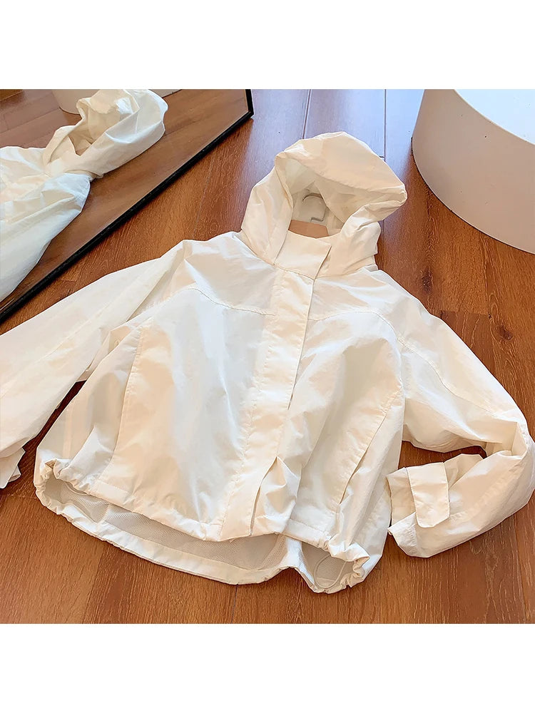 Mumaroho 2026 Autumn Winter Women Windbreaker Jacket Windproof Solid Long Sleeve Outdoor Sport Hooded Thin Coat Jacket For Women