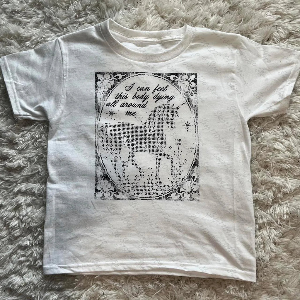 Cute Girls Tees Tops Aesthetic Graphic Tees Tops Y2k Style Women Clothing Streetwear Harajuku Printing Sexy T-shirts Summer 90s