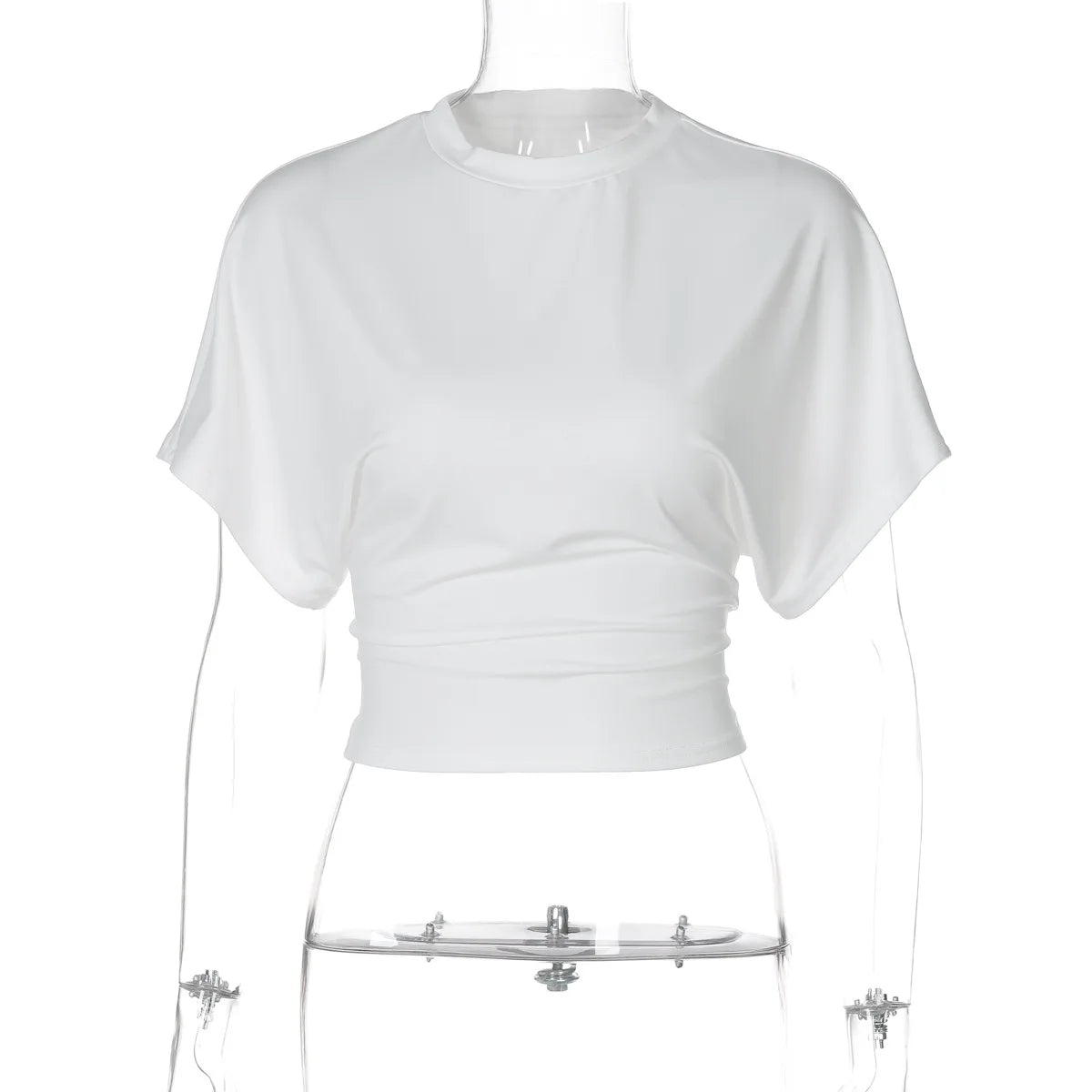 Batwing Sleeves Loose T-shirt Short Sleeve Tee Crop Top Women Summer Clothes Black White Gray Streetwear T Shirts Woman 2026 New