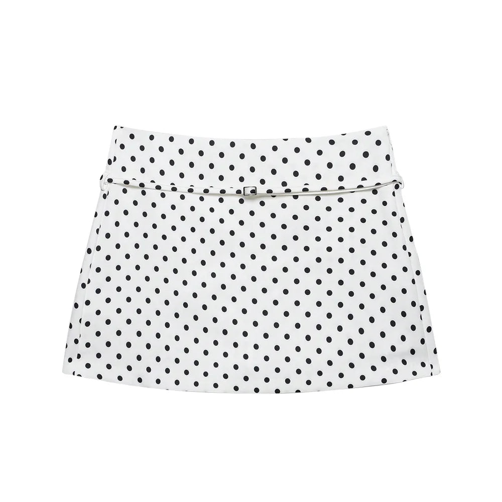 Women's Solid Color Skort with Belt Side Zipper Casual Shorts Skirts Fashionable And Stylish Women's Clothing