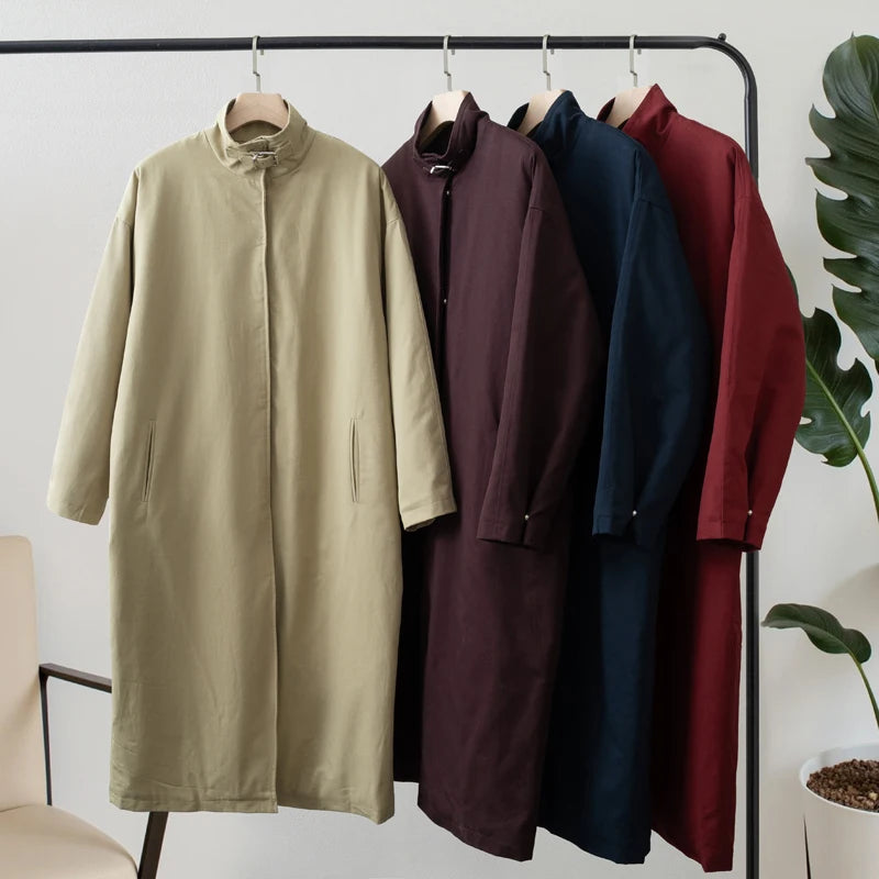 2025 Women Autumn Winter Oversized Trench Long coat Stylish Thick Warm Parkas