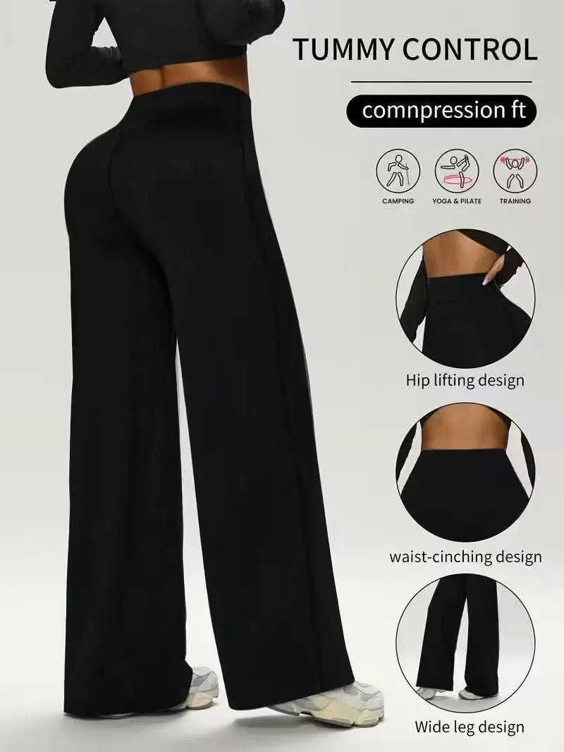 Women's Soft Straight Leg Workout Pants Breathable Lightweight Solid Color Loose Fit for Outdoor Sports Yoga Jogging