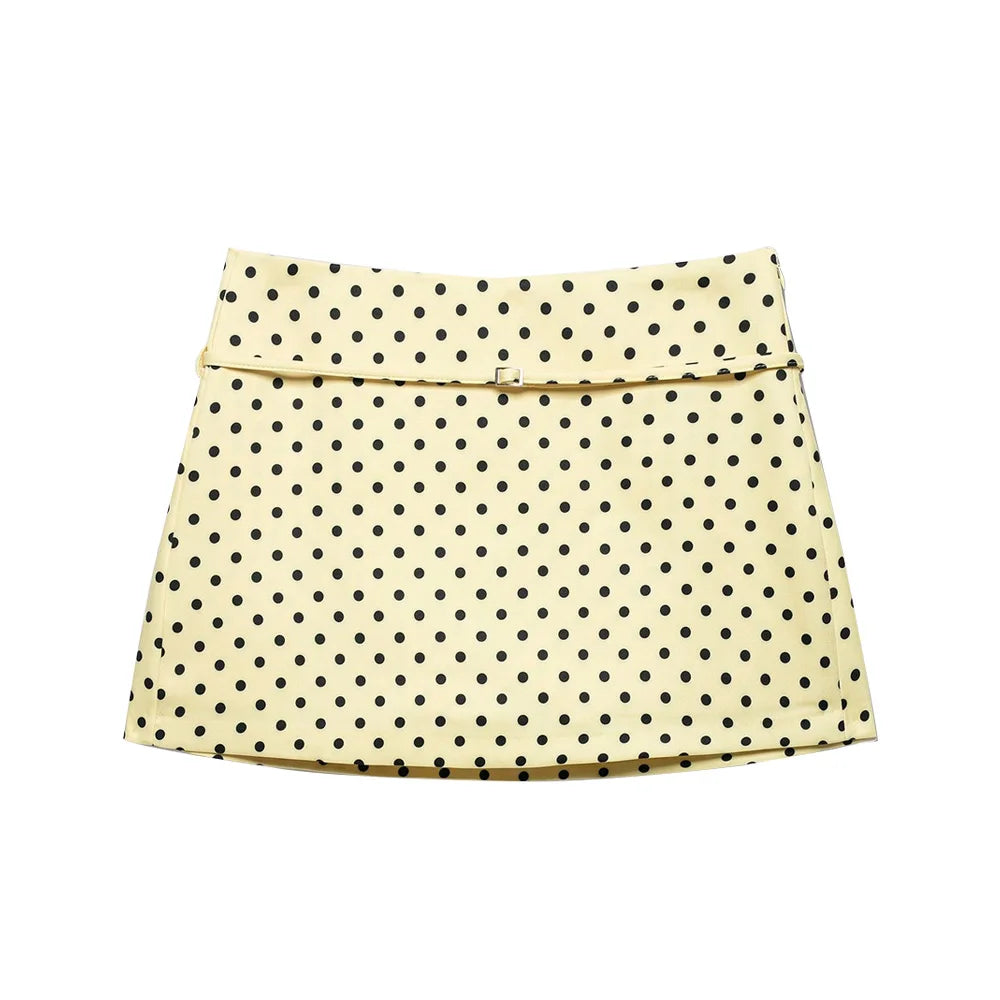 Women's Solid Color Skort with Belt Side Zipper Casual Shorts Skirts Fashionable And Stylish Women's Clothing