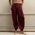 Linad Elegant Pink Crepe Loose Bloomers For Woman Street Chic Pleated Trousers Female Autumn Vintage High Waist Long Pants 2025