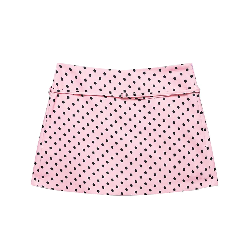 Women's Solid Color Skort with Belt Side Zipper Casual Shorts Skirts Fashionable And Stylish Women's Clothing