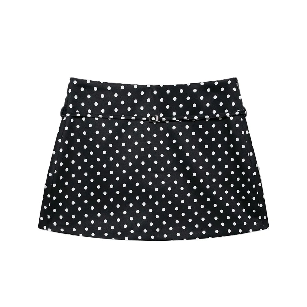 Women's Solid Color Skort with Belt Side Zipper Casual Shorts Skirts Fashionable And Stylish Women's Clothing