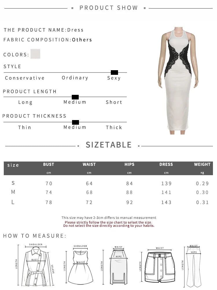 Kliou Lace Patchwork Long Dresses Woman Halter o-Neck Off Shoulder Backless Robe Midnight Prom Party Elegant Skinny Vestidos