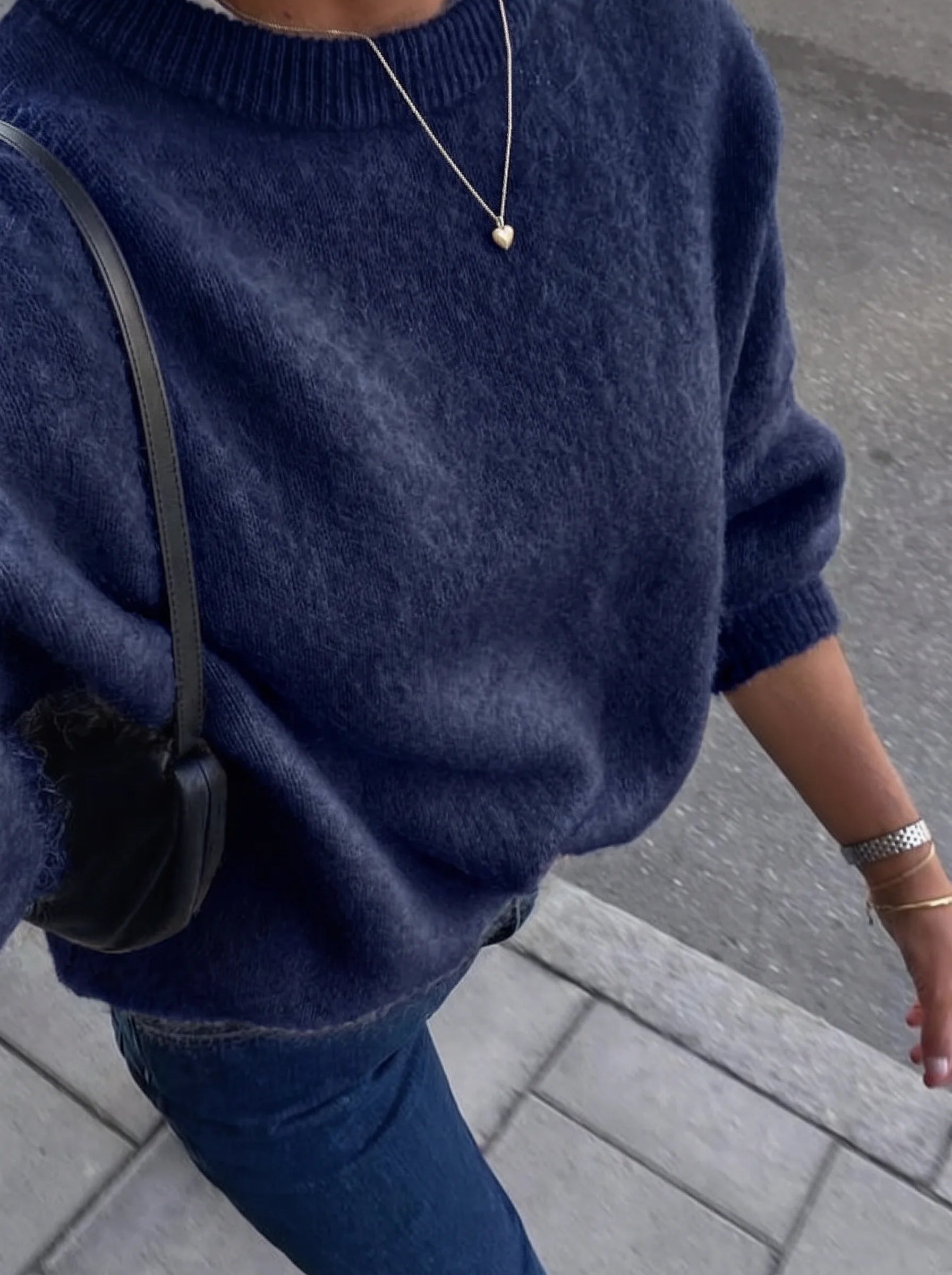 Hirsionsan Basic O Neck Basic Sleeve Sweater Women 2025 Oversized Short Knitted Wool Pullover Female Casual Thick Warm Soft Tops