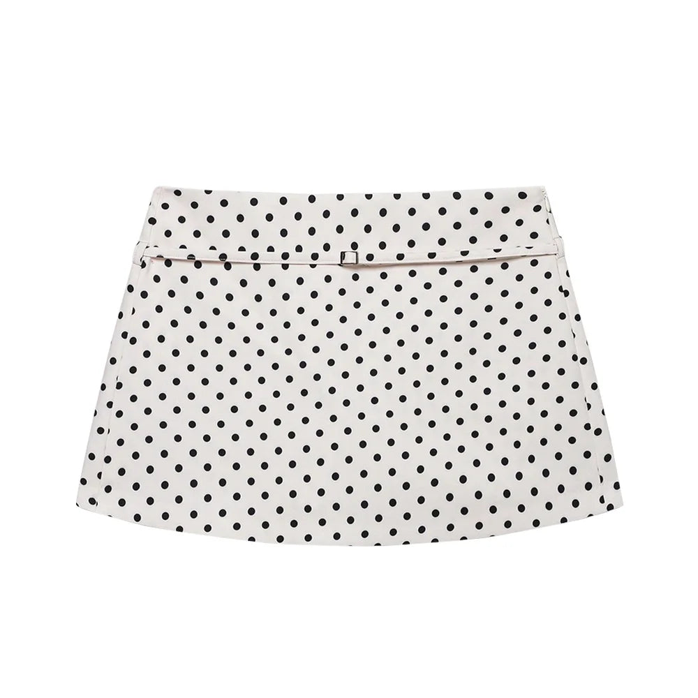 Women's Solid Color Skort with Belt Side Zipper Casual Shorts Skirts Fashionable And Stylish Women's Clothing